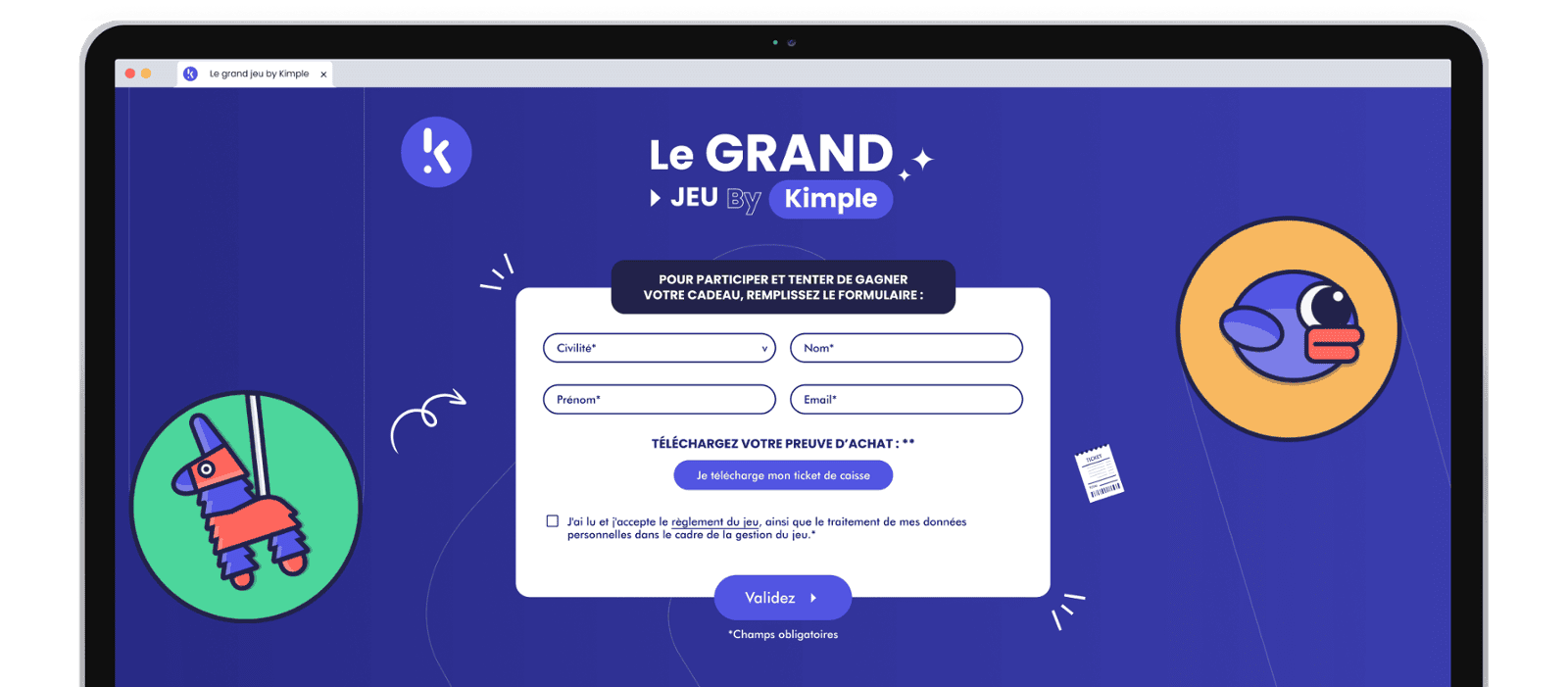 site dédié pour un jeu